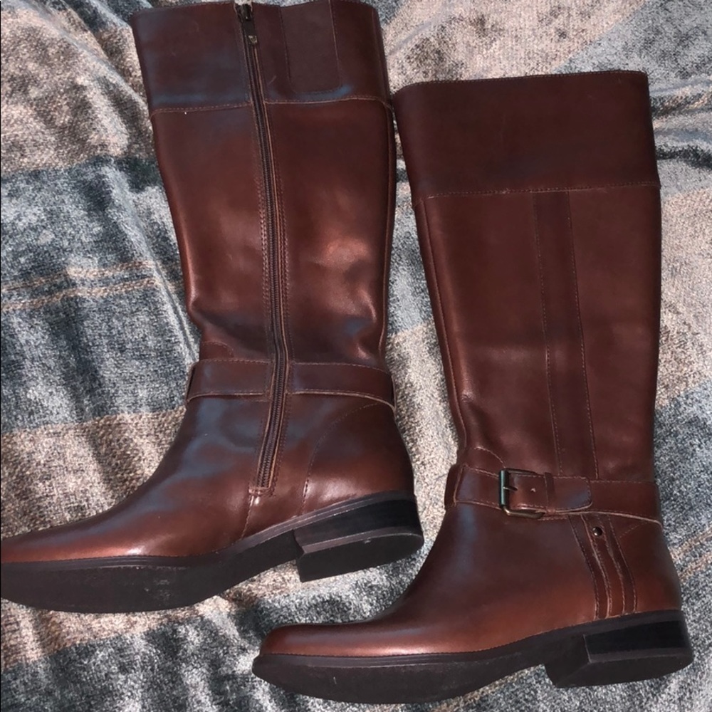 Anne Klein Brown Leather Boots